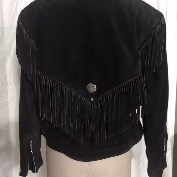 Harley-Davidson Women's Black Suede Vintage Motorcycle Jacket - Medium SALE - Picture 4 of 9